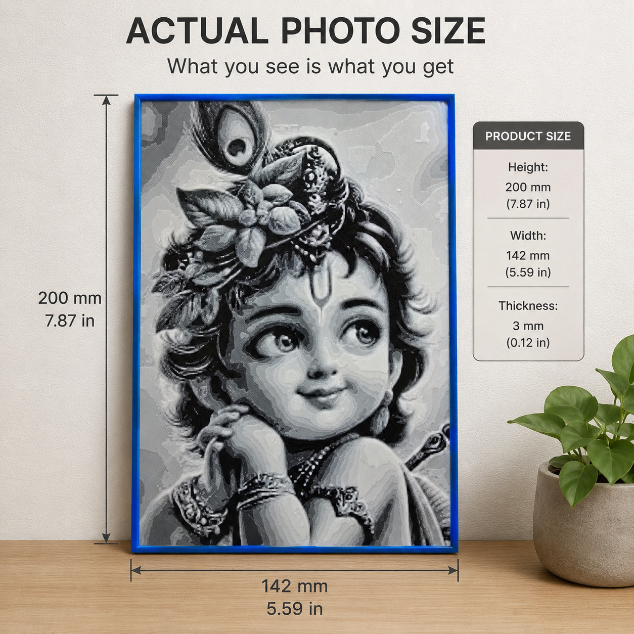 Baby Krishna Hueforge 3D Printed Wall Art 🦚🧿 - Image 4