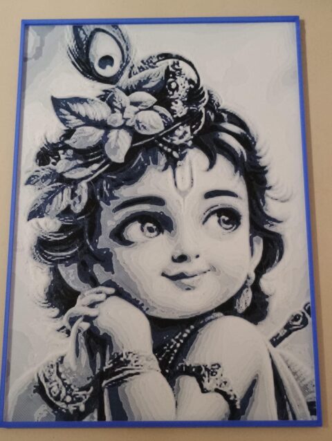 Baby Krishna Hueforge 3D Printed Wall Art 🦚🧿